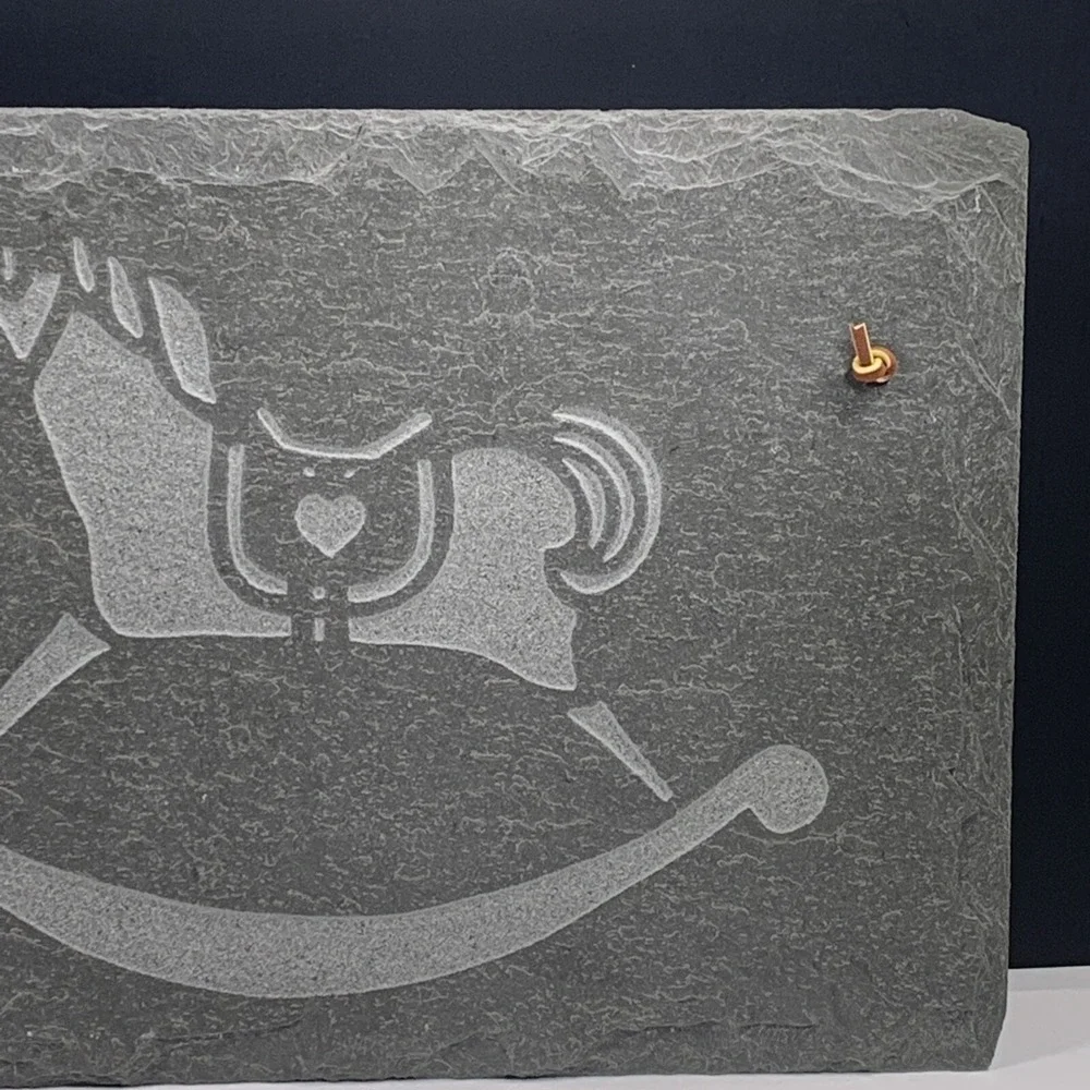 Slate Classics Rocking Horse Engraved Slate Wall Art Handcrafted New England
